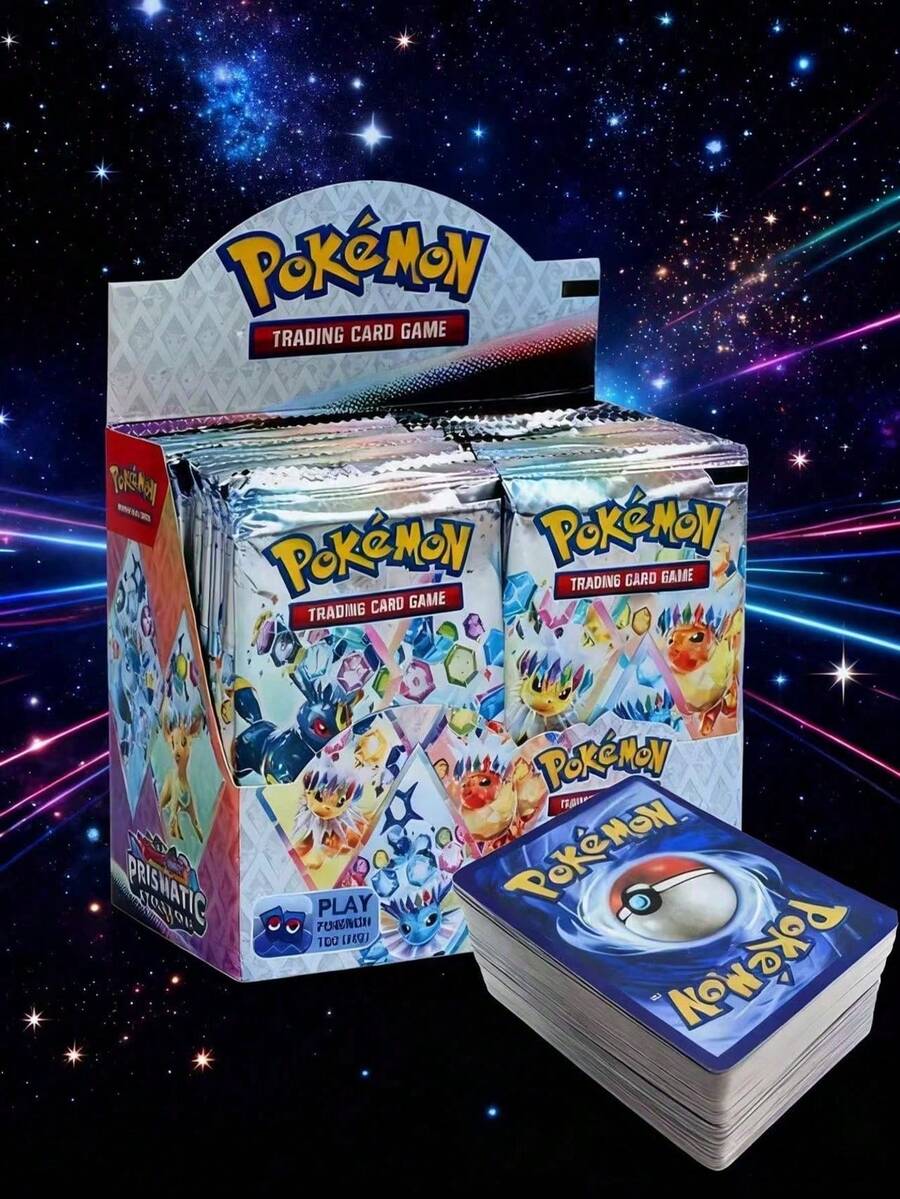 pokemon 10包/100张或36包/360张宝可梦补充包、对战卡、进化卡、收藏卡、玩具、随机款式、宝可梦收藏卡、稀有宝可梦收藏卡、随机卡牌