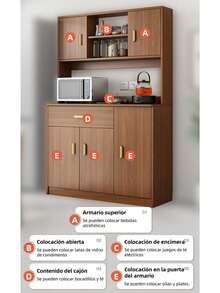 Credenza Bufeter Gabinete De Madera Para Cocina/sala-aparador - Blanco - Ver 3