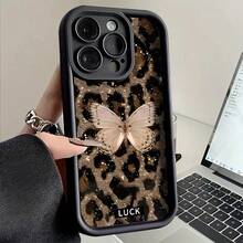 Phone case: Butterfly Patchwork Leopard Print Case for  11,11pro,11promax,12,12MINI,12pro,12promax,13,13MINI,13pro,13promax,14,14PLIUS,14pro,14promax,15,15PLUS,15PRO,15PROMAX,16,16E,16PLUS,16PRO,16PROMAX,X,XS,XR,XSMAX - Negro - Ver 2
