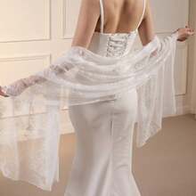 1pc Women's New Lace Shawl Scarf, Hollow Out Loose Wedding Party Dress Accessory - Multicolor - View 2