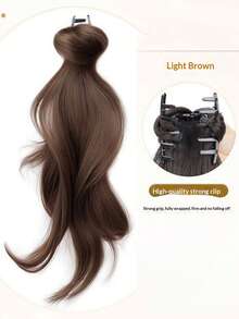 Lazy Layered Slightly Curly Low Ponytail Clip-On Natural Fluffy Ponytail Hair Extensions For Women - Multicolor - View 11