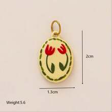 1件装 INS 不锈钢时尚 DIY 樱桃靴爱心小屋太阳小鱼郁金香花鸭吊坠，18K 镀金，防水防褪色，DIY 首饰配件，项链配件，手链配件，耳环配件，钥匙扣配件，包包配件，女士首饰配件，钱包配件，吊坠，礼品 - 彩色 - 查看 19