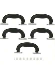 EstiloHERCHR 5PCS Asas De Equipaje, Negro Maletas Grip Trunk Tire De La Manija De La Maleta De Reemplazo para El  De La Joyería De La Guitarra, Bolsos, Equipaje, 15cmVersión mejorada