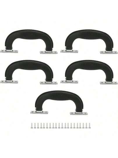 EstiloHERCHR 5PCS Asas De Equipaje, Negro Maletas Grip Trunk Tire De La Manija De La Maleta De Reemplazo para El  De La Joyería De La Guitarra, Bolsos, Equipaje, 15cmVersión mejorada