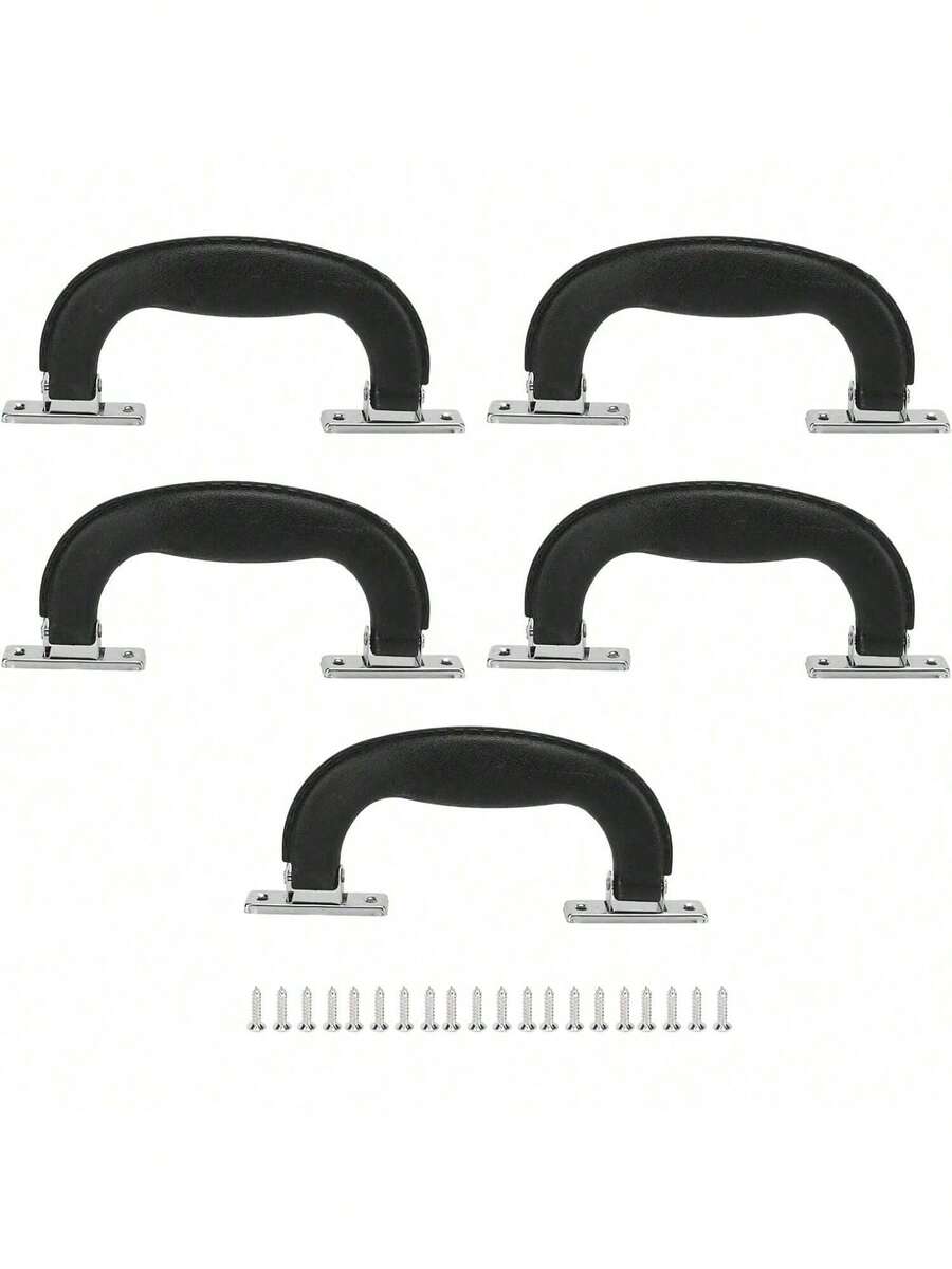 EstiloHERCHR 5PCS Asas De Equipaje, Negro Maletas Grip Trunk Tire De La Manija De La Maleta De Reemplazo para El  De La Joyería De La Guitarra, Bolsos, Equipaje, 15cmVersión mejorada