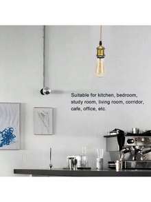 EstiloPortalámparas Colgante Vintage DIY, Portalámparas Retro E27, Lámpara de Techo, Cocina, Dormitorio, Oficina, Cuerda Trenzada de Hierro de Aluminio (pátina dorada)Versión mejorada - 1 - Ver 4