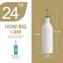 Sweejar - Botella dispensadora de aceite de oliva grande con boquilla dispensador de aceite de cerámica de 24 onzas para cocina envase opaco para cocinar AOVE vinagre paquete de 1 azul claro - Azulclaro - Ver 5