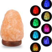 Himalayan Salt Lamp, 8-Color Changing, Colorful Mineral Night Light, Creative Warm Bedside Decor Lamp, Natural Crystal Salt Rock Lamp, Valentine's Day/Birthday Gift, Home Decor - Hand-Carved, LED Bulb And Genuine Rubber Wood Base, Creates A Relaxing Ambiance - Multicolor - View 11