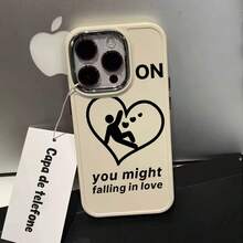 Resistente a quedas amor atenção UV impressão silicone macio plating metálico Capinha Capa Para Apple i p h o n e 11 12 13 14 15 16 17 pro max 14 15 16 PLUS 17 AIR x xr xs max anti-impacto design minimalista protetora minimalista antiarranhões que se encaixa perfeitamente cases P10980