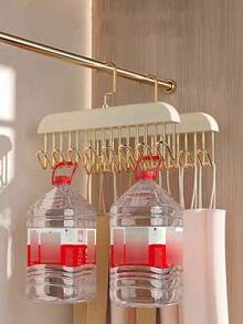 3pcs Multi-Functional 8-Hook Detachable Clothes Hanger, Bra & Camisole Organizer, Belt & Tie Rack, Seamless Drying Rack, Wooden Wave Hanger, Suitable For Spring & Summer Tops - Multicolor - View 5