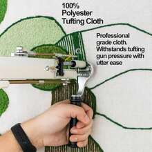 BUZZCRAFT Premium Large Primary Tufting Cloth For Rug, 80" X 80" Punch Needle Fabric, Monks Cloth, Gray, 66x66 Feet - 白色 - 查看 2