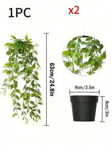 1/2 buc plante artificiale, jardinieră suspendată, decor pentru suport de perete, potrivit pentru interior, exterior, decorare raft sufragerie, decor casă, decor cameră, decorare grădină, decorare perete