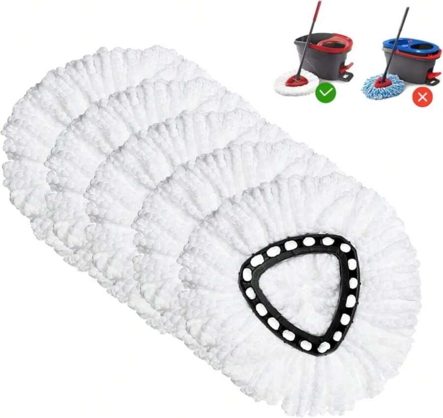 Spin Mop Replacement Head 3 Pack Mop Refill Compatible With Ocedar Triangle Swivel Mops Microfiber Swivel Mop Refill,Deep Clean,Machine Washable And Easy To Replace - ColorD - 查看 1