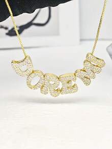 Customized Zirconia Letter Necklace, Sliding Letter Pendant Necklace, Women's Jewelry, Personalized Valentine's Day Gift, Birthday, Anniversary Gift - Multicolor - View 10