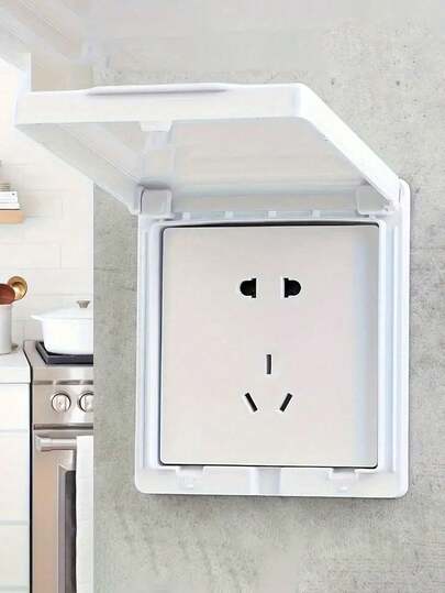 Durable Transparent Waterproof Junction Box, Transparent Self-Adhesive Waterproof Outlet Cover - Splash Protection For Outlets And Switches, Transparent Plastic Compartment For Easy Cable Management, Battery-Free, Outdoor Electrical Accessory | Transparent Cover Design