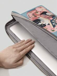 Cat Pattern Printing Laptop Bag, Computer Cloth Cover Accessories, Soft Laptop Bag, Soft Laptop Cover, Laptop Cover, Tablet Cover, Leather Bag, Laptop Zipper, Computer Cover, School Business Office - Multicolor - View 4