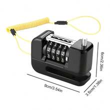 1pc Disc Brake Combination Lock, 4-Digit Password Anti-Theft Lock - Easy Installation, No Power Supply Required, Comes With Reminder Cord, Essential Accessory For Bicycles And Motorcycles, Waterproof And Rust-Resistant Wheel Body Safety Metal Bicycle Lock - Multicolor - View 8