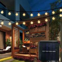 1 pieza Luz solar de 6.5 M con bolas de burbujas LED, luz de camping al aire libre, luz de decoración de jardín solar, lámpara de decoración de fiesta, decoración del Día de San Valentín para calle, jardín, barandilla, escalera - Cadena de luces de bola de burbujas alimentada por energía solar - Ver 5