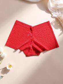 5 PCS Women's Lace Splicing Mid Waist Boxer Shorts Underwear Set - Sexy Butt Enhancer Panties Comfortable Stretch Cheeky Briefs Daily Wear & Sports Yoga Lingerie