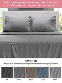 1pc Solid Fitted Sheet, Extra Deep Pocket Fits Mattress 22-26 Inches Deep, Soft Mattress Protector, Mattress Cover For Bed, For All Size Bed -Twin, Full, King, Queen Size Sheet, Machine Washable, Oeko-Tex Certified - Grey - View 10