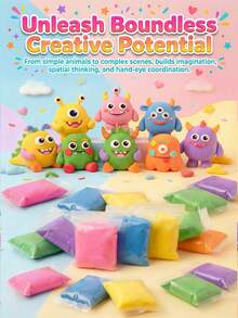 BANAIRE 36 Colors 2 Packs 1 Box Set Children's Air Dry Clay, DIY Magic Clay Kit, Ultra-Light Modeling Clay, Easy-To-Use Air Dry Clay Craft, Christmas Air Dry Clay Set, Ideal Gift For Kids Handmade Clay + Tools, Clay, Air Dry Clay, Polymer Clay, Clay, Dried Clay - Multicolor - View 3