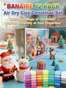 BANAIRE 36 Colors 2 Packs 1 Box Set Children's Air Dry Clay, DIY Magic Clay Kit, Ultra-Light Modeling Clay, Easy-To-Use Air Dry Clay Craft, Christmas Air Dry Clay Set, Ideal Gift For Kids Handmade Clay + Tools, Clay, Air Dry Clay, Polymer Clay, Clay, Dried Clay - Multicolor - View 15