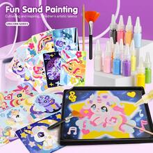 Children's Sand Art Creative Set Includes Sand Art Cards, Multi-Coloured Sand, Paintbrush, Tray. Supports Sand Art Creation, Stimulates Artistic Creativity And Hands-On Ability. Suitable For Children Aged 3 And Above. Ideal For Birthday Or Children's Day Creative Gifts. - Multicolor - View 1