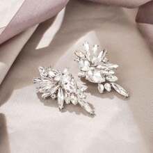 Bridal Fashion Earrings - Mauve Purple - View 6