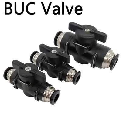 4mm 6mm 8mm 10mm 12mm Black Pneumatic Push In Quick Joint Connector Hand Valve To Turn Switch Manual Ball Current Limiting