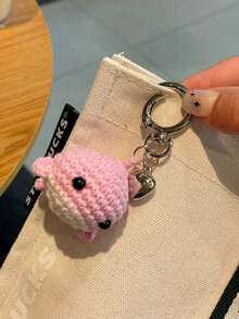 Handmade Crochet Mini Whale Couple Keychain Cute Cartoon Couple Bag Pendant Creative Ornament Valentine's Day Gift Suitable For Ages 14+ Bag Charm Purse Charm Keyring - Multicolor - View 7