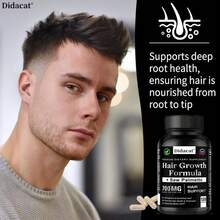 Premium Hair Growth Formula - 120 Capsules - With Saw Palmetto, Essential Vitamins & Minerals - For Men & Women - 1瓶 - 查看 6