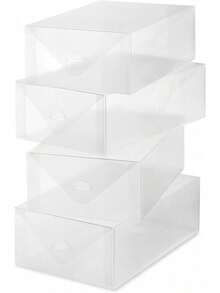 EstiloTendenciaWhitmor - 6362-2691-4 Caja De Zapatos Para Mujer Clear Vue Collection, Juego De 4Calidad PremiumVersióN Mejorada - Cajas de zapatos para hombre (3 juegos) - Ver 1