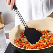 1pc/2pcs Silicone Sturdy Frying Pan Spatula, Non-Stick Pancake Spatula, Heat Resistant Large Silicone Slotted Spatula, Kitchen Tool, Suitable For Cooking, Baking, Stir-Frying, Mixing, Kitchen Essential, Kitchen Accessory, Gift For Her, Family - Multicolor - View 6