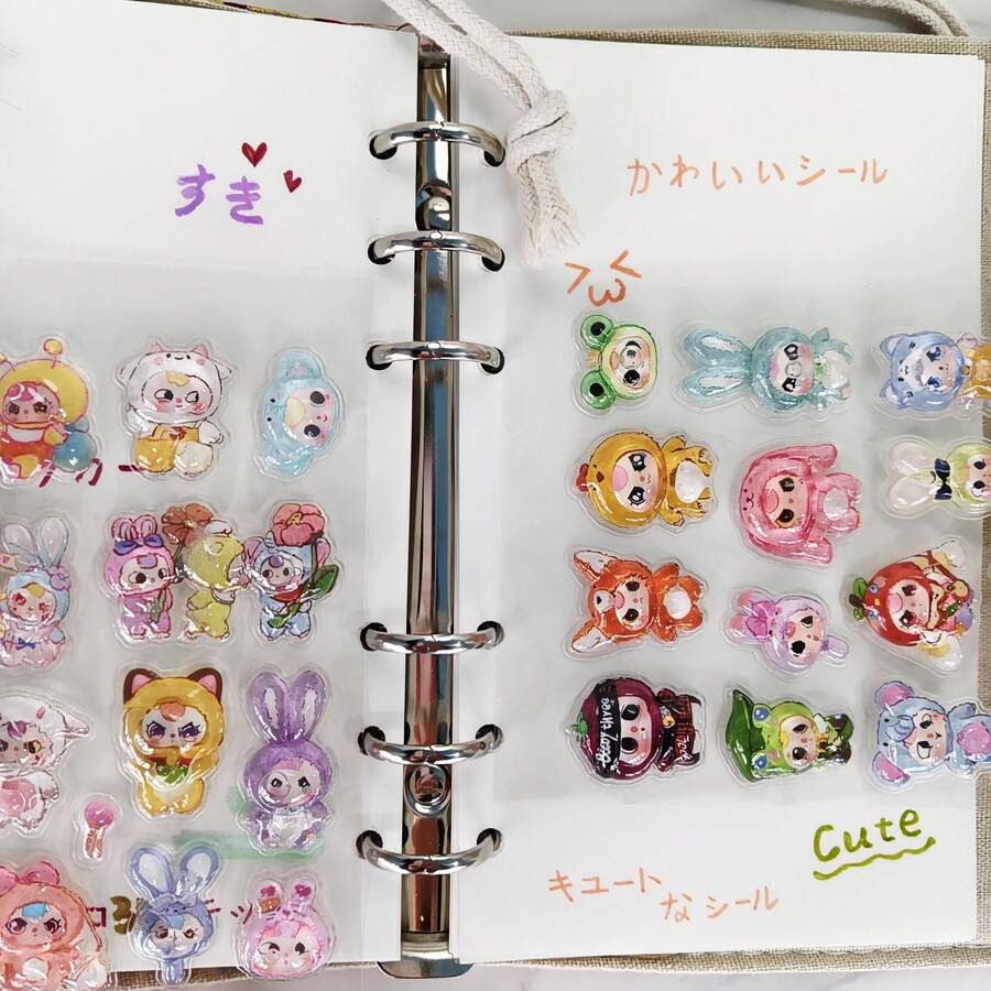 New Cartoon Pattern Stickers, DIY Scrapbooking Decorative Stickers, Underwater World Design With Fish, Whale, Jellyfish, Octopus, Cat, Frog - Multicolor - View 1