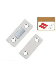 Magnetic Cabinet Door Catch, Hidden Door Closer With Screws, Suitable For Wardrobe And Cabinet Furniture Hardware - Silver - 8 Pairs - View 7