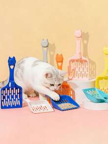 Long Handle Cat Litter Scoop, Litter Box Cleaning Tool, Cat Poop Scooper - Multicolor - View 4