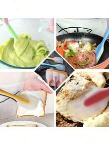 1/2/4 Pieces, Silicone Spatula, Mini Silicone Spatula, Fruit Jam Spatula, High-Temperature Resistant Cream Spatula, Mixing And Baking Tools, Kitchen Utensils, Apartment Essentials (Length 21cm/8.26in)