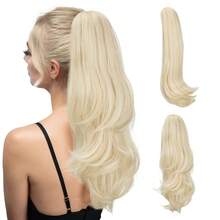 2-In-1 Rotating 180 Degree Claw Clip Ponytail Holder, Made Of Synthetic Fiber, Easy To Wear, Special Craftsmanship For More Realistic Appearance - Multicolor - View 3