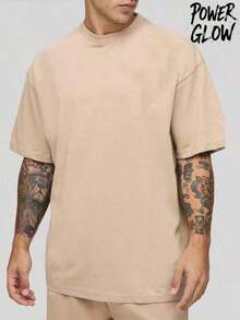 Jesus Tee God Has A Plan Graphic Tee Double-Sided Print Washed T-Shirt Holiday Gifts Y2K Men's Graphic Tees, 230G Cotton T - Shirts,100% Pure Cotton - 杏色 - 查看 4