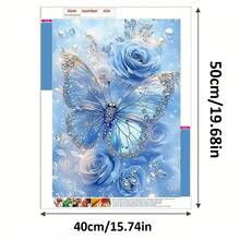 5D钻石画套装 - 花蝶主题，全钻钻石马赛克DIY工艺品，适合家居墙面装饰和礼品赠送 - 彩色 - 查看 5