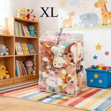 1pc Plush Doll Storage Bag, Large Capacity Transparent Zipper Bag For Organizing And Dust Protection - Multicolor - View 3