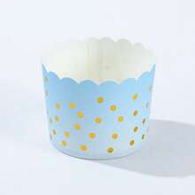 LIFETALK 50 piezas Moldes para magdalenas/cupcakes de tamaño mediano con resistencia al calor y diseño de lámina de oro, forros para hornear magdalenas/cupcakes con patrón de lámina de oro - Multicolor - Ver 6