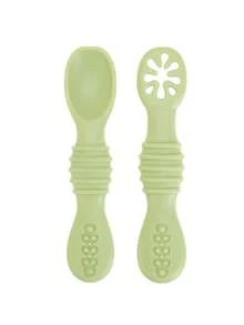 2PCS Personalized Customization Name Baby Silicone Utensils Mini Spoon Food Feeding Accessories Solid Color Baby Tableware Baby's Cutlery - Multicolor - View 16