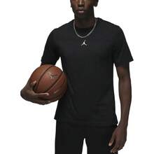 Jordan Sport Solid Color Crew Neck Quick-Dry Casual Sports Short Sleeve T-Shirt, Black - Black - View 3