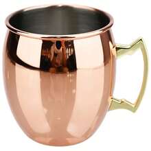 Taza de cóctel de 550ML, vaso de mula de Moscú de acero inoxidable, chapado en cobre martillado, cerveza, herramientas de barra de café, vasos para Ramadán - D - Ver 6