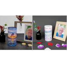 40 Lbs Small Scattering Tube Urn For Human Ashes, Decorative Spreading Cremation Urn For Adult Male Female Pet Dog Cat Ashes, Including Artificial Flowers - Multicolor - View 4