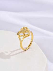1pc Vintage Creative 26 Letter Adjustable Ring, European And American Style, Suitable For Couples - Yellow Gold - View 12