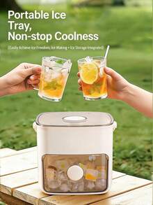 Reusable Non-Electric Ice Trays - Durable, Leak-Proof Silicone Ice Molds For Home Kitchen, Easy Fill & Release Design, Perfect For Cocktails, Beverages, And Everyday Use - Green - View 2