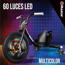 Kids ScootersRazor RipRider 360 Lightshow NegroBB Luces Multicolor Movimiento por Vibración Acción Giratoria de 360 Grados Ruedas Uretano-Iluminadas Delantera y Traseras Marco/Horquilla Acero 5+ 73 kg - negro - Ver 3