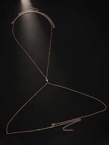 1pc Valentine's Day X-Shape Body Chain, Party Body Jewelry For Women, Minimalist Accessory - X-chain - View 5